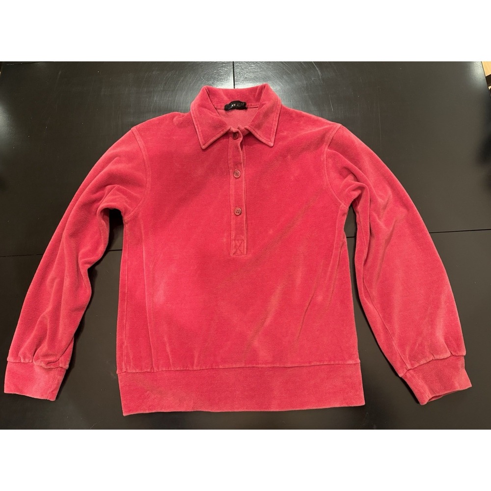 Vintage Velour Top Polo Collared Shirt For Women Size Small 80's Panther